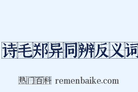 诗毛郑异同辨反义词是什么意思的图片